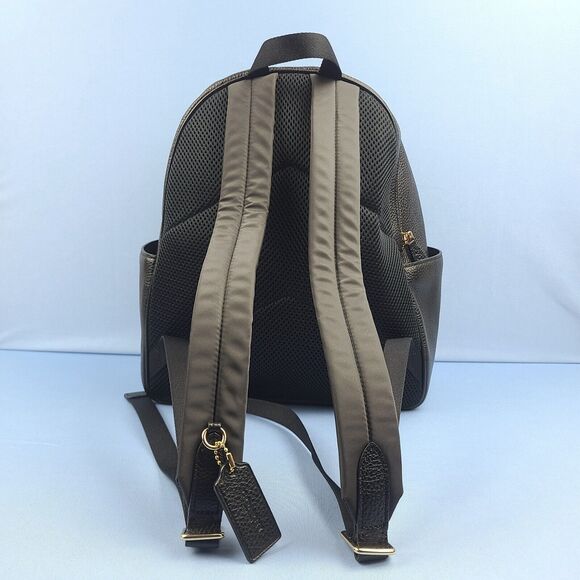 Coach Court Backpack Pebbled Leather Black Gold Black A2221-5666 Luxury Goods - Picture 13 of 15